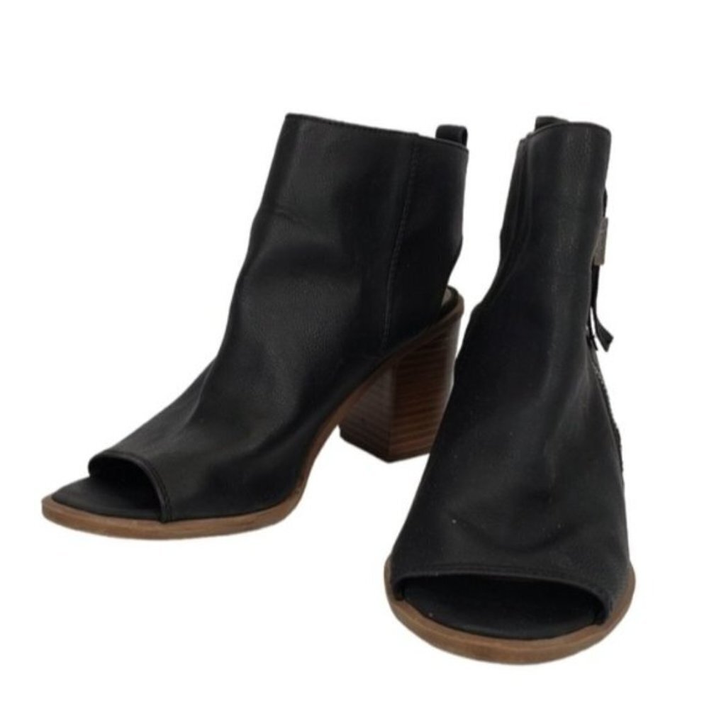 Circus Sam Edelman Kammi Ankle Bootie Open back Women's Size 7.5 Peep Toe Black